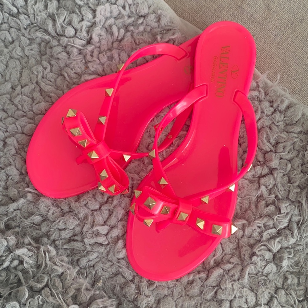 Authentic- Valentino rock stud jelly sandals